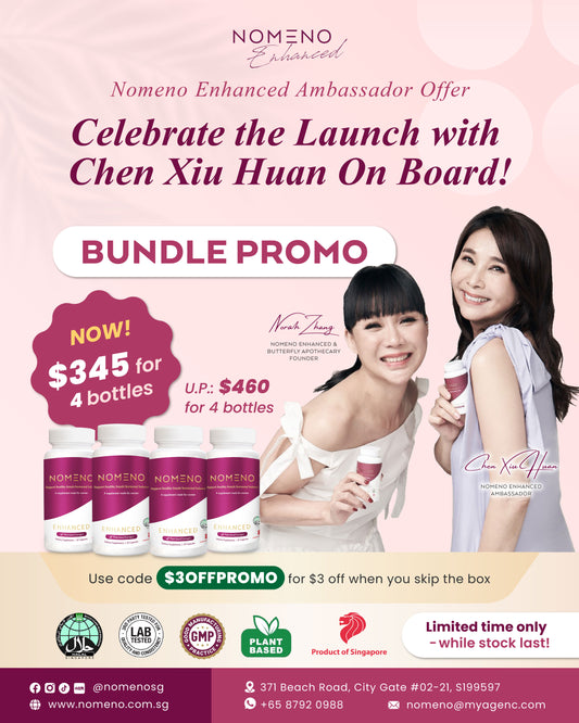 Nomeno Enhanced 4 bottles of Plant-based estrogen & Halal-certified